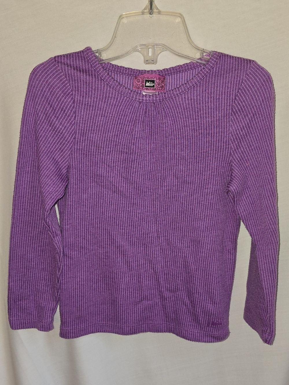 REI Purple Ribbed Long Sleeve Tee